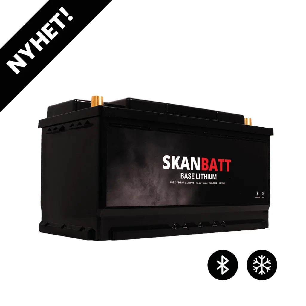 Base Lithium batteri- 12V 150Ah 150A BMS-Bluetooth-Heat