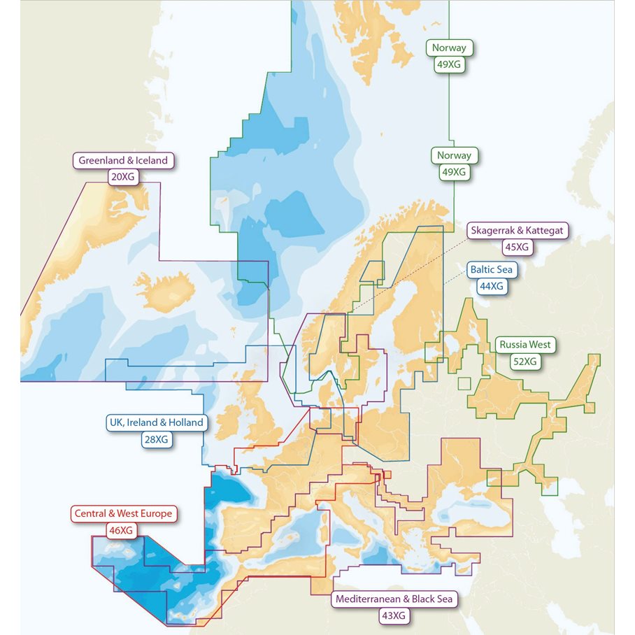 Sjökort 8 GB Update, Fritt Områdesval EN STL
