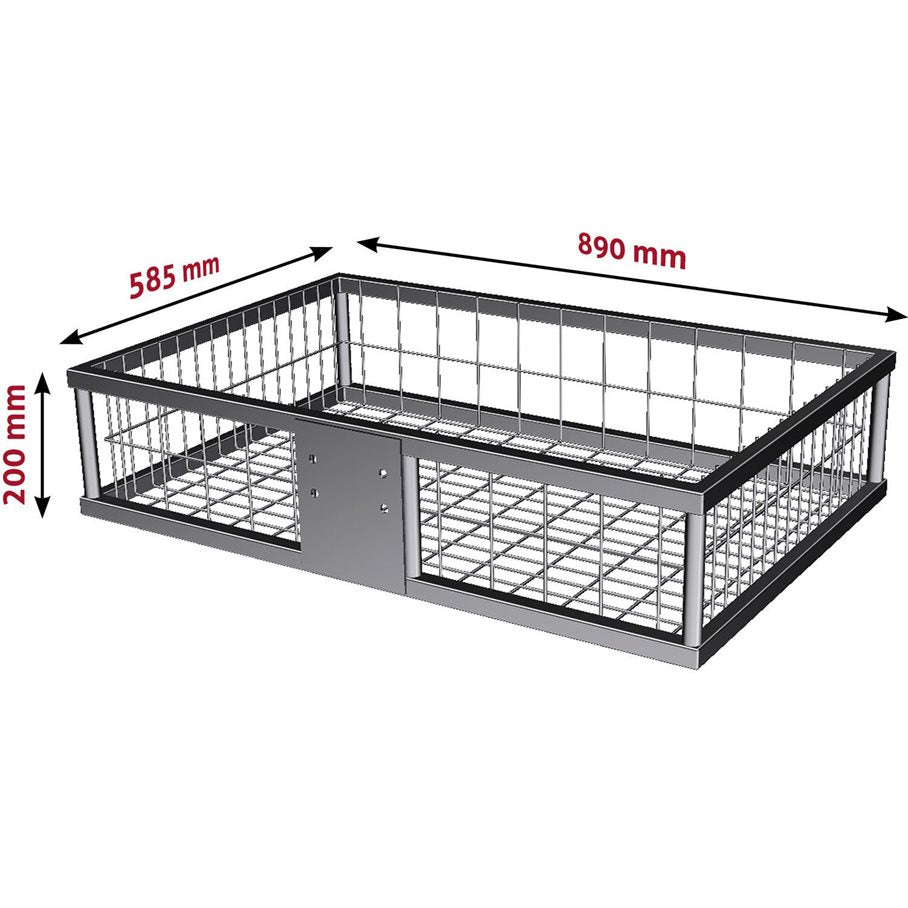 Vilttransport dragkrokskorg i metall med snabbfäste EN STL