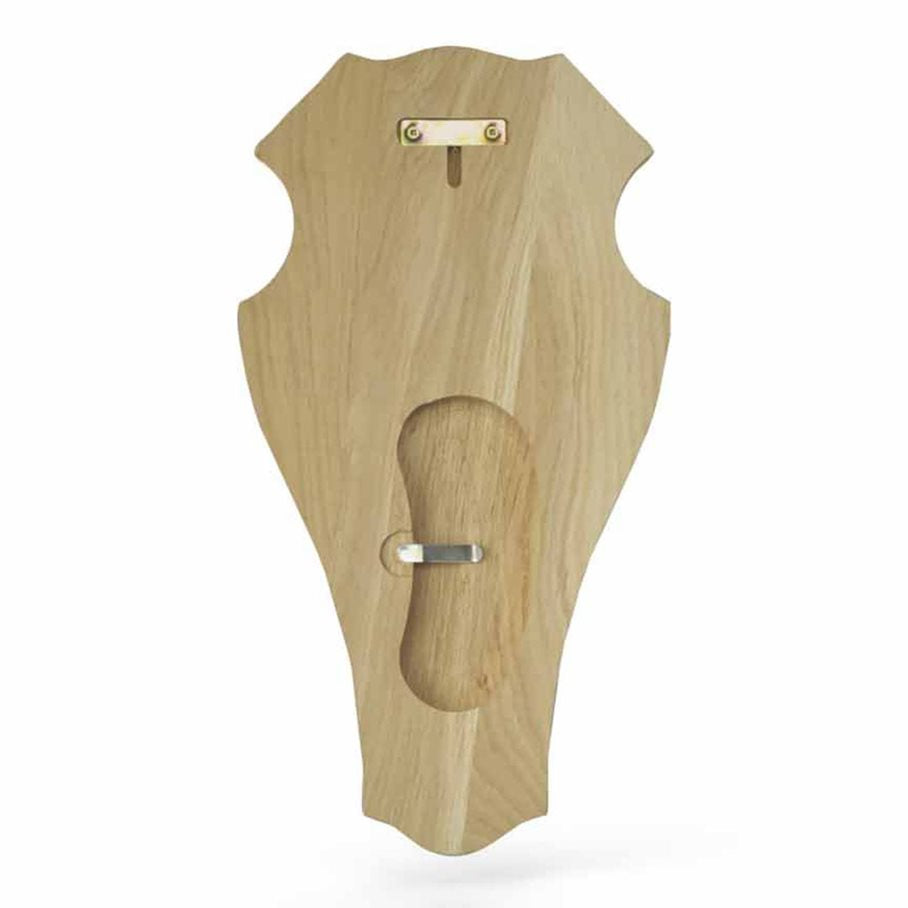 Trofésköld nr 1 hjort, mörk ek, 45 x 24 cm EN STL