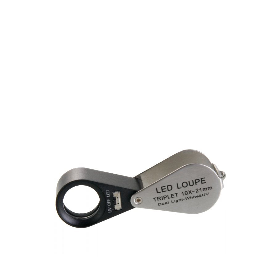 Akromatisk Botaniklupp, 21 mm, 10x, UV/LED EN STL