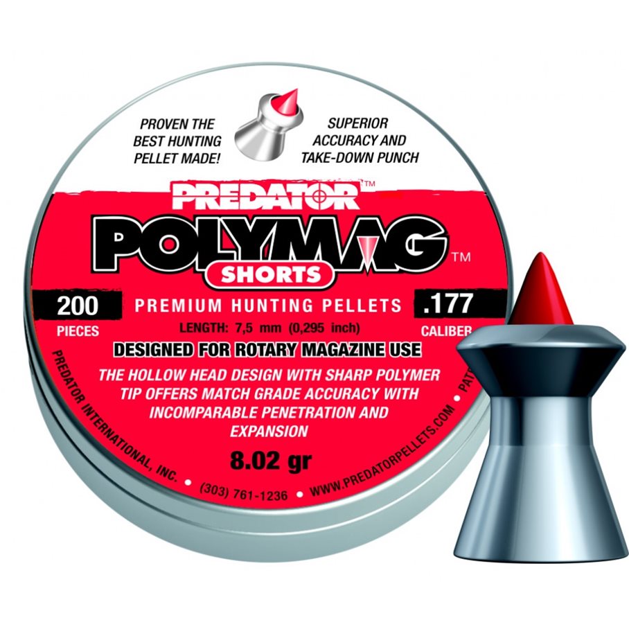 Predator Polymag Shorts, Luftgevärskula 4,50 mm - 0,520 g 200 ST / 4.5 MM