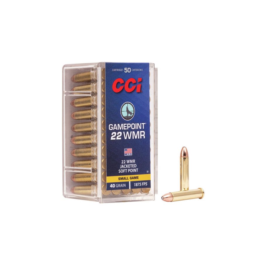 Rimfire Ammunition 22 WMR Gamepoint JSP 40 gr 50/box .22 WMR / 50 ST