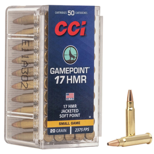 Rimfire Ammunition 17 HMR Gamepoint Jacketed SP 20 gr 50/box .17 HMR / 50 ST