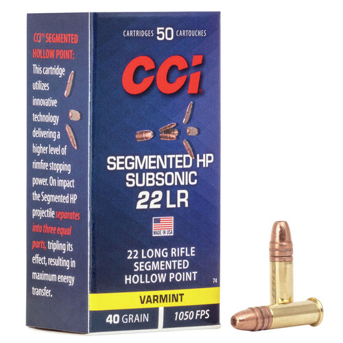 Rimfire Ammunition 22 LR Segmented HP Sub-Sonic 40 gr 50/box EN STL