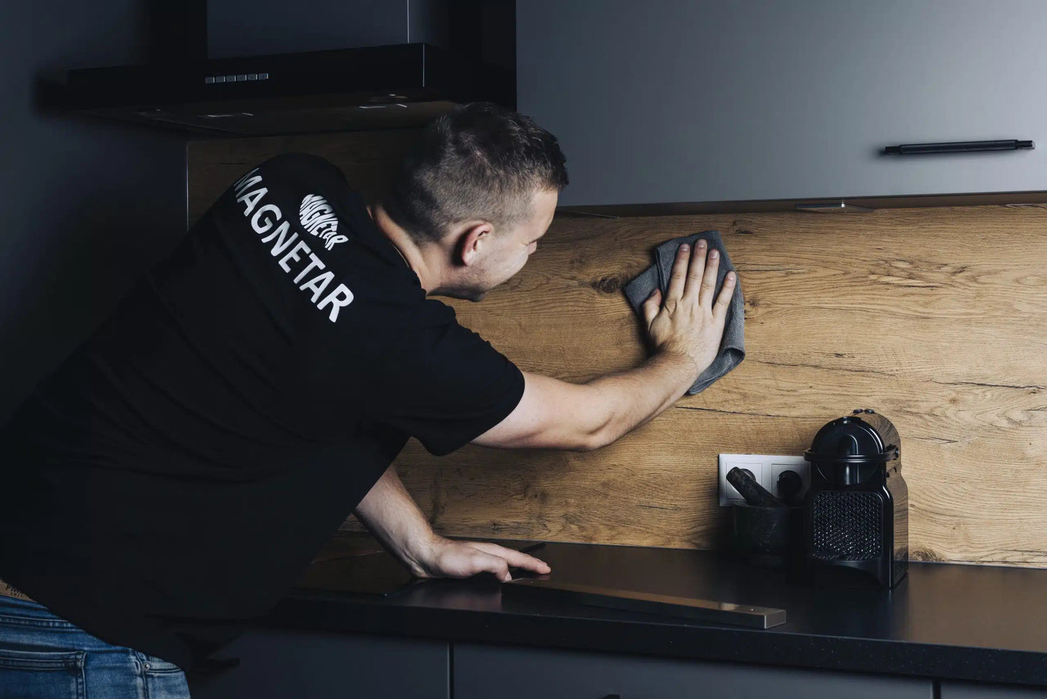 Knivhållare magnetisk med rostfri stålyta, 47x360 mm EN STL