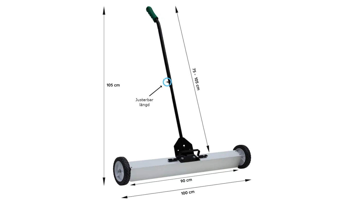 Magnetisk uppsamlare på hjul, 60 cm EN STL