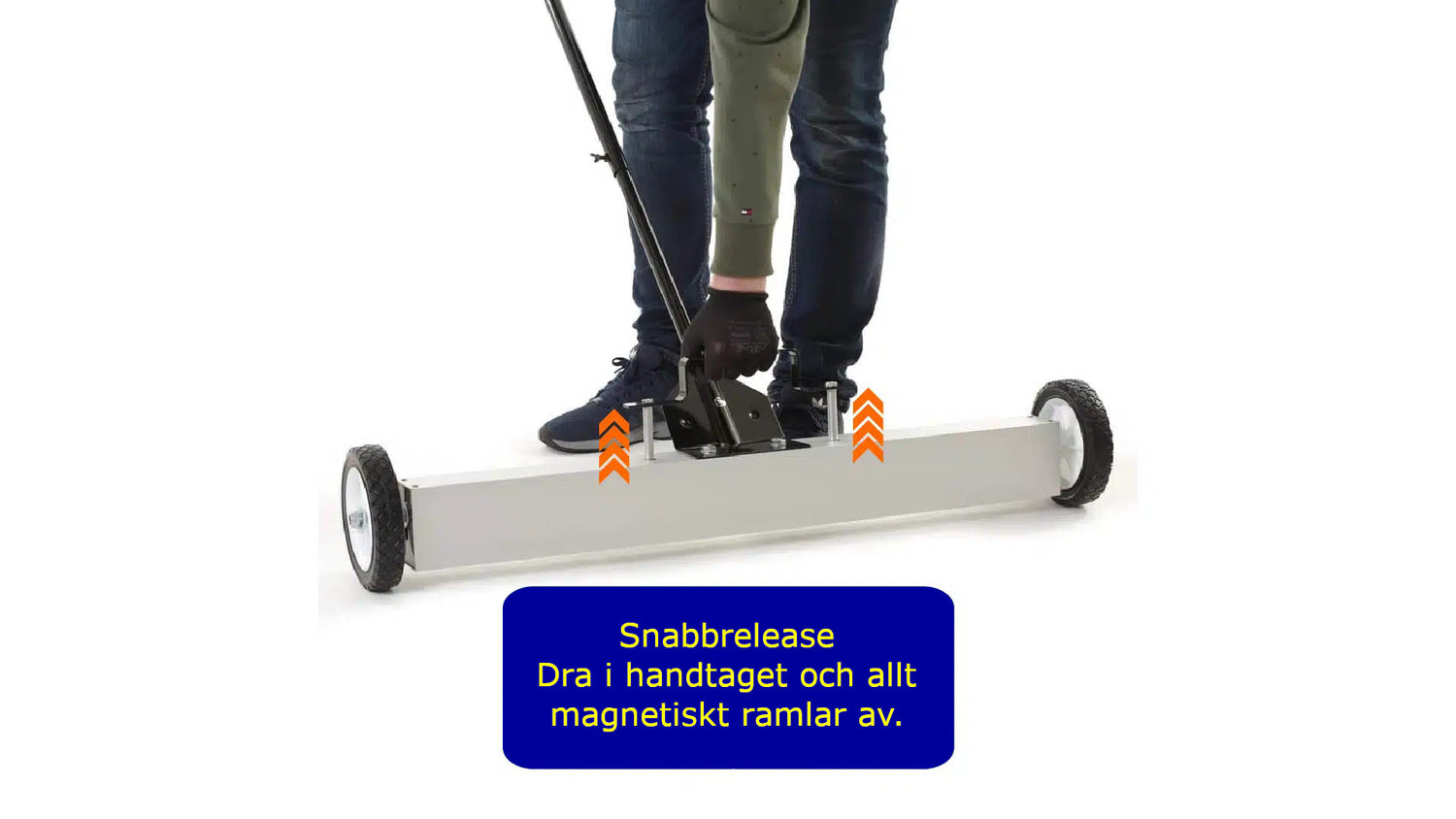 Magnetisk uppsamlare på hjul, 90 cm EN STL