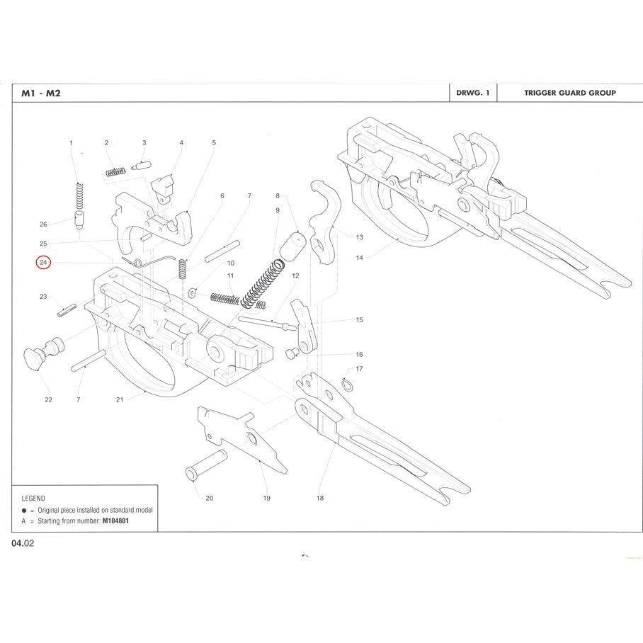 Cartridge Drop Lever Spring, M2 EN STL