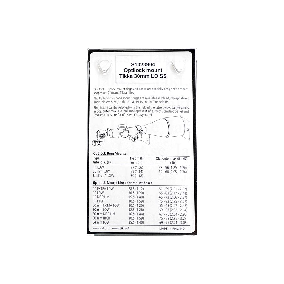 Optilock 30 mm ringar låga EN STL