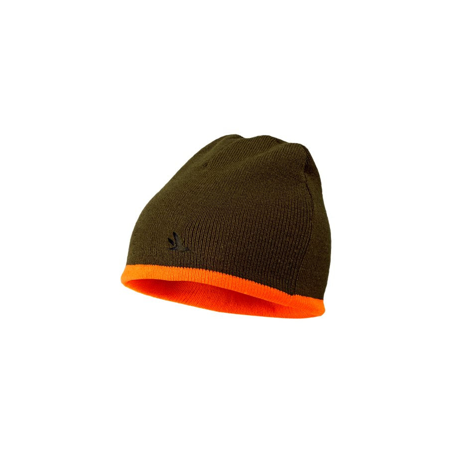 Ian Reversible Beanie Huva Hi-Vis ORANGE/PINE GREEN / EN STL
