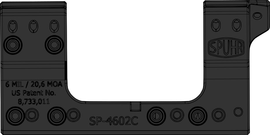 SP-4602C Gen 3 34 mm Picatinny Fastmontage, 20 MOA, H=30 mm EN STL