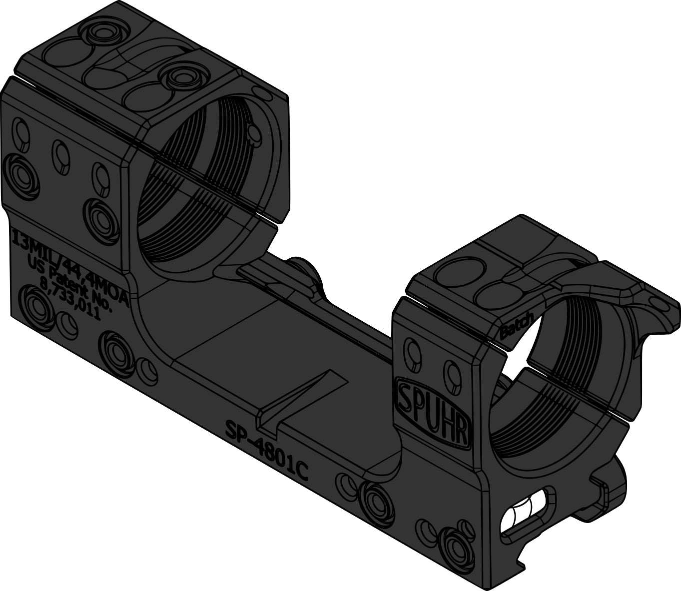 SP-4801C Gen 3 34 mm Picatinny Fastmontage, 13 MIL, 30 mm EN STL