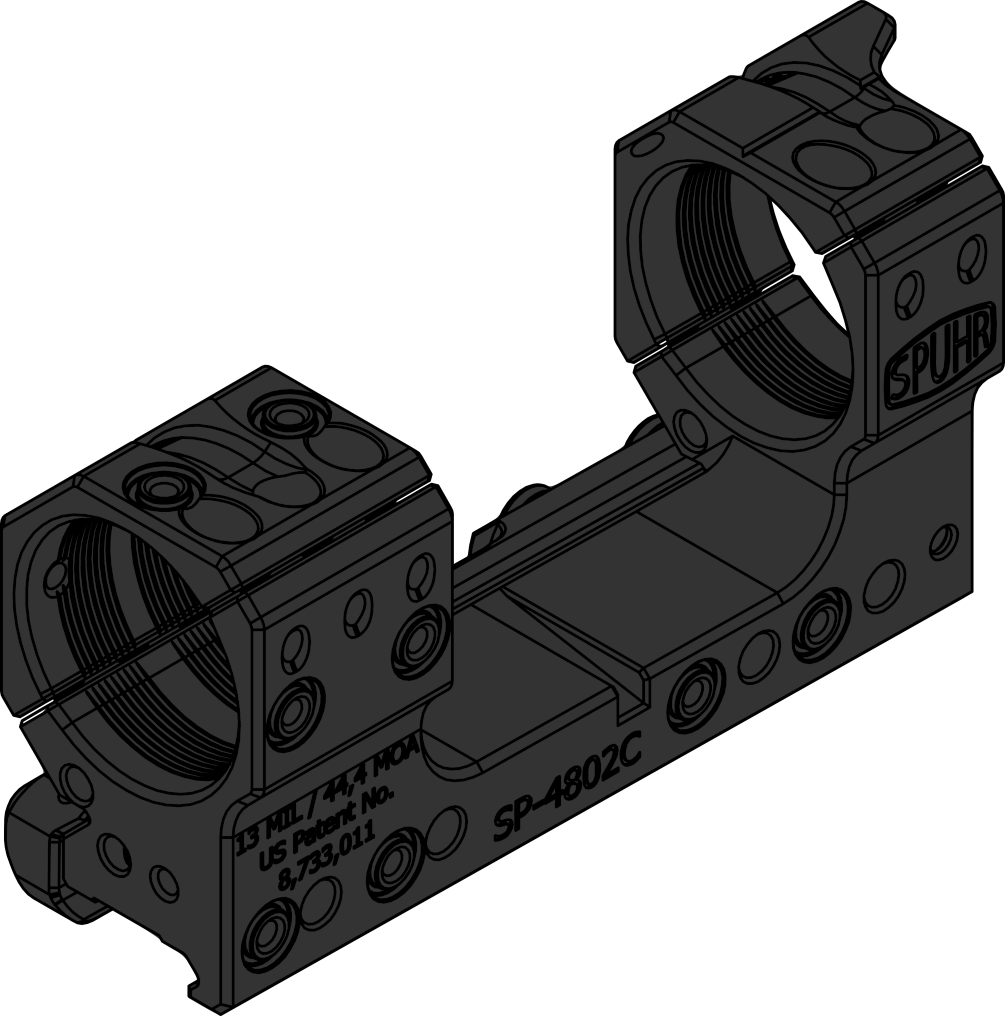 SP-4802C Gen 3 34 mm Picatinny Fastmontage, 13 MIL, 38 mm EN STL