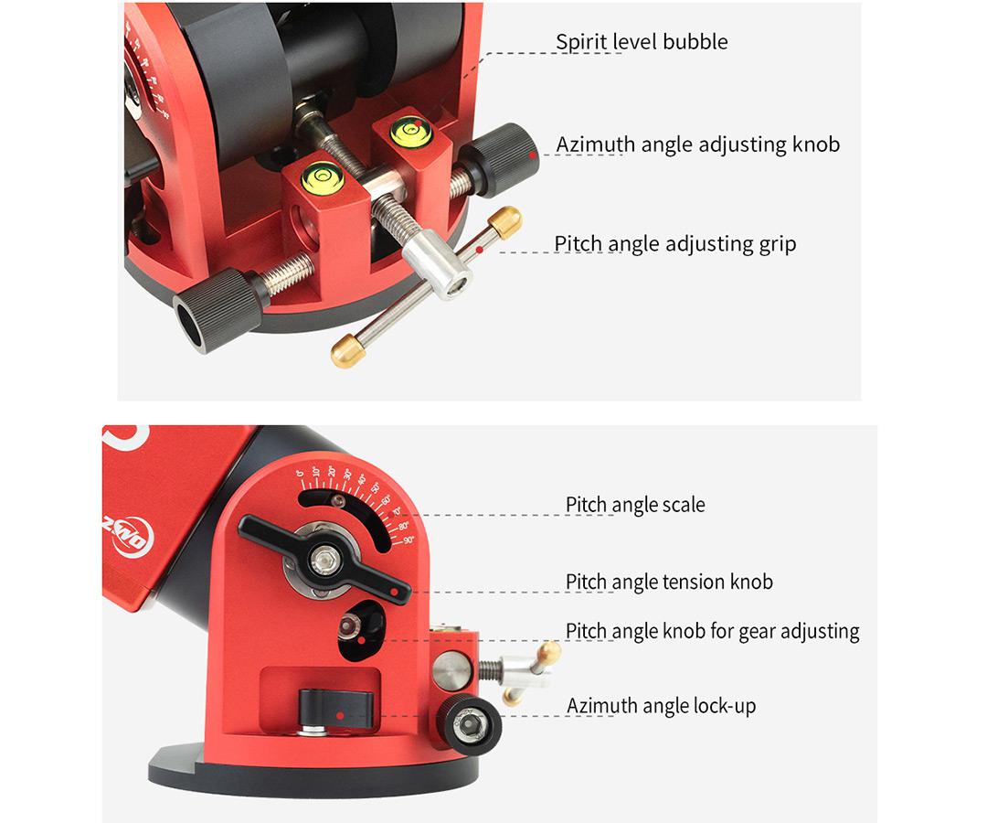 AM5 montering med harmonic drive-system och kolfiberstativ EN STL