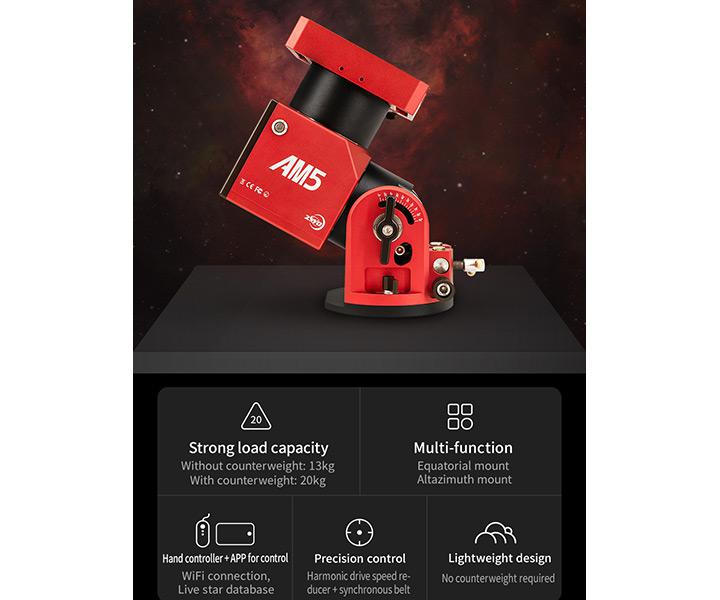 AM5 montering med harmonic drive-system och kolfiberstativ EN STL