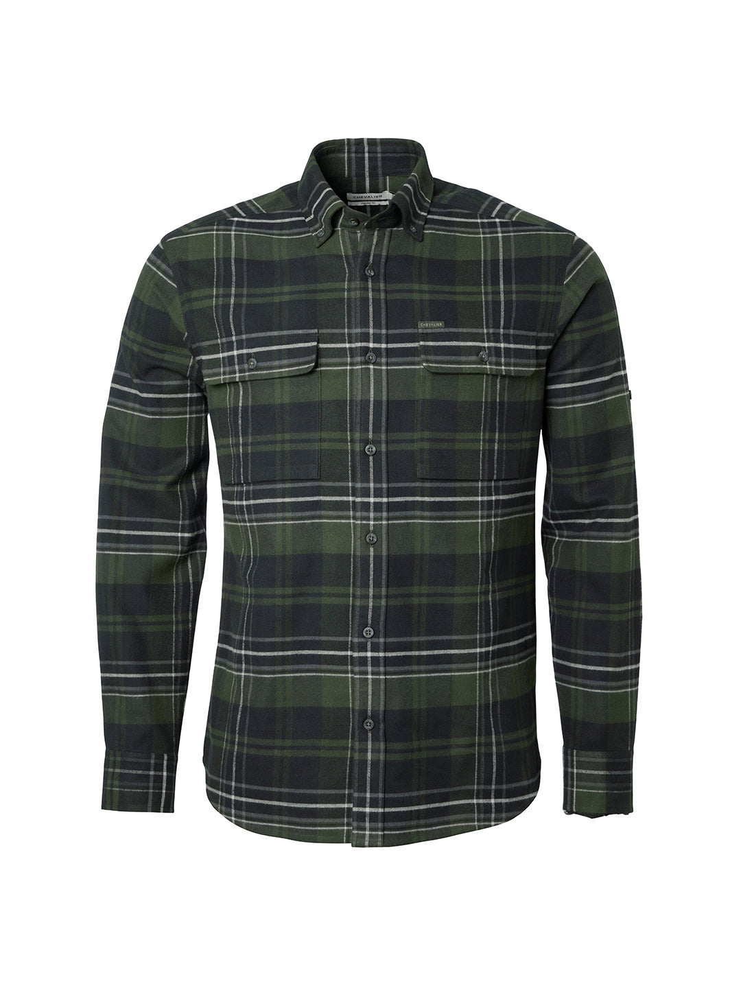 Heron Flannel Shirt Men OCTOBER GREEN CHECKED / S
