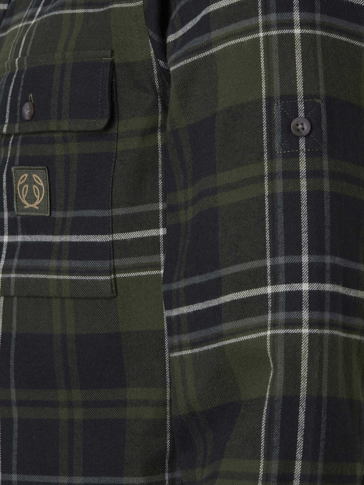 Heron Flannel Shirt Men OCTOBER GREEN CHECKED / S