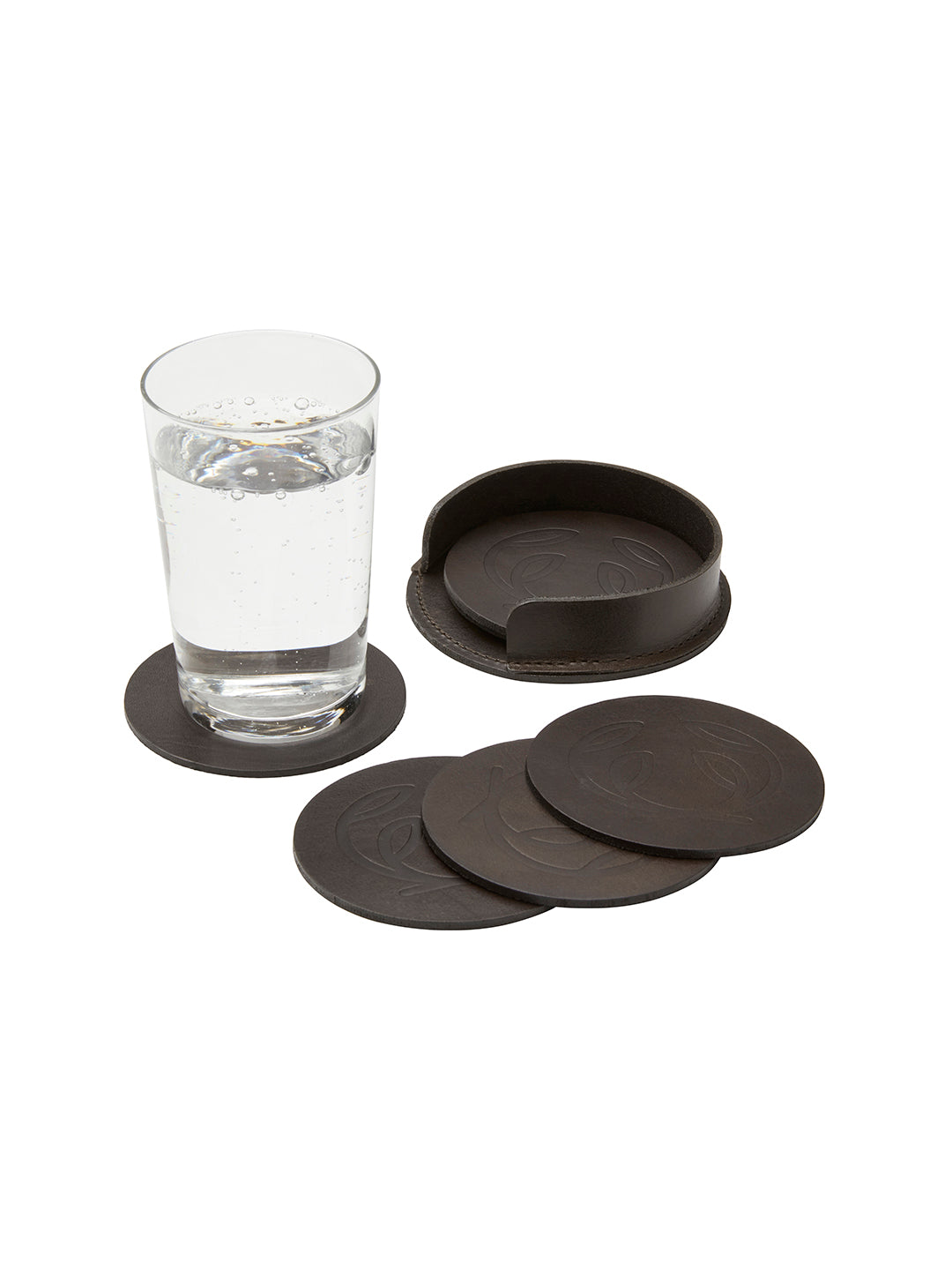 After Hunt Coaster Set LEATHER BROWN / EN STL