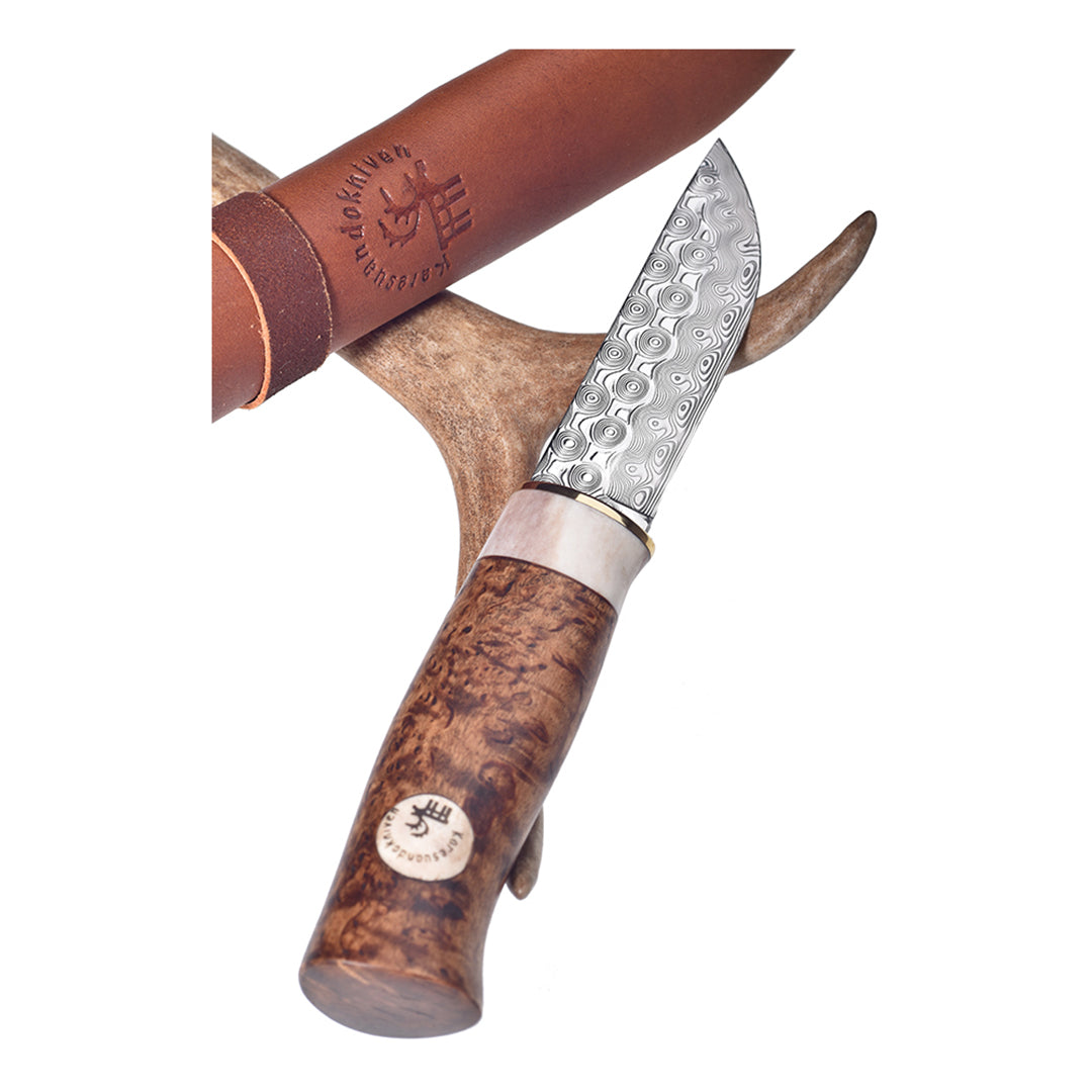 Jaktkniv Älgen Brun Damasteel Rose BRUN / EN STL