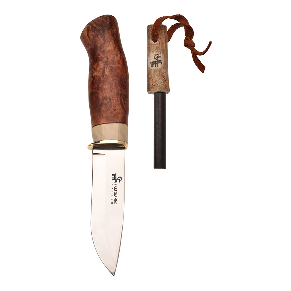 Knivset Survival Galten Exklusiv med Eldstål BRUN / EN STL