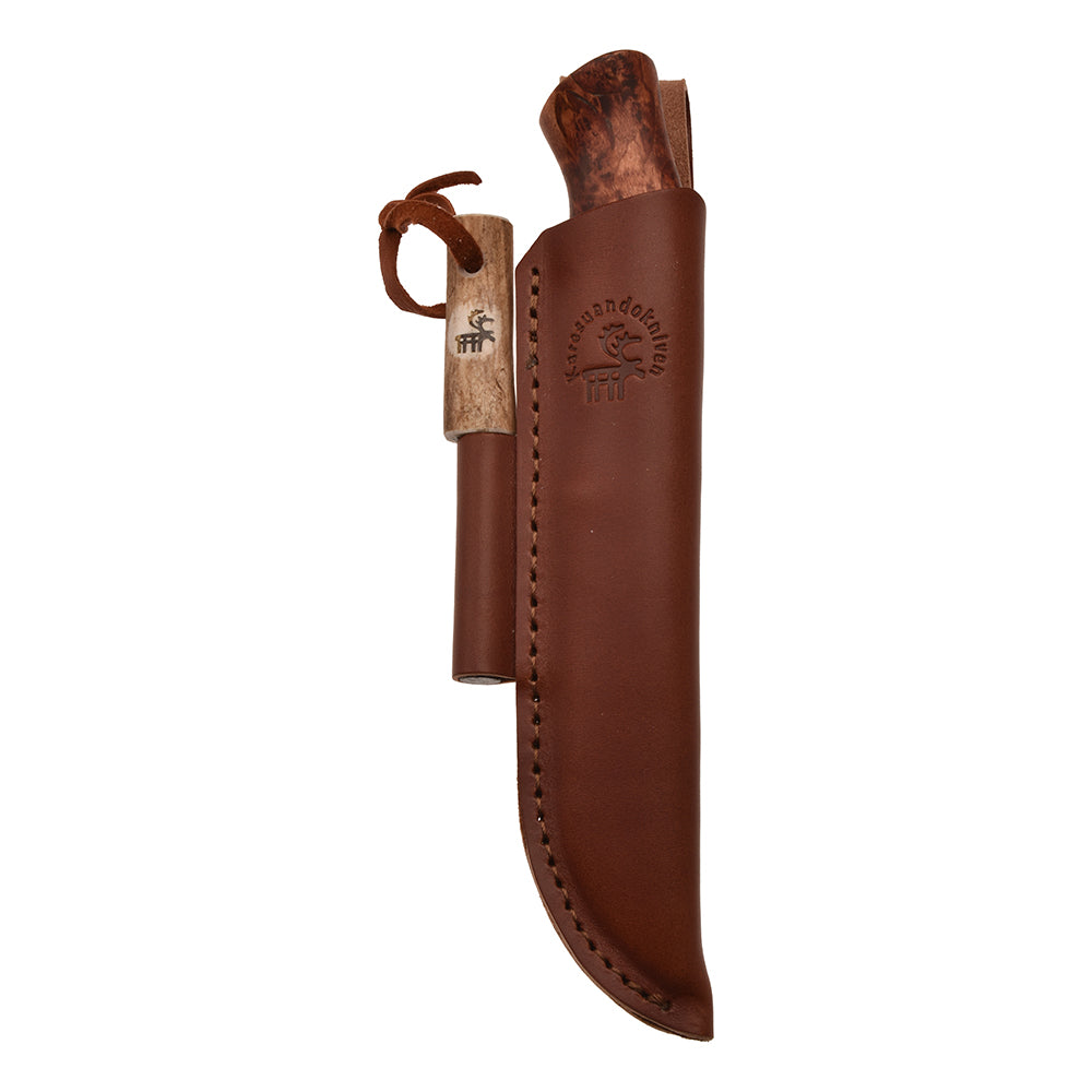 Knivset Survival Galten Exklusiv med Eldstål BRUN / EN STL