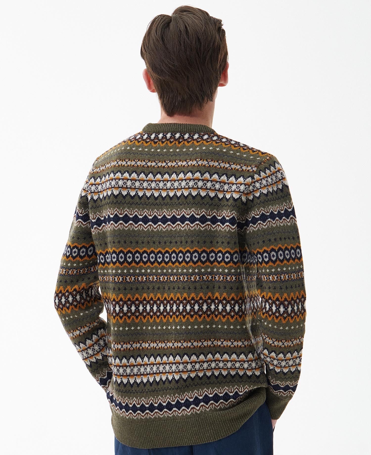 Case Fair Isle Crew, tröja herr WILLOW GREEN / M