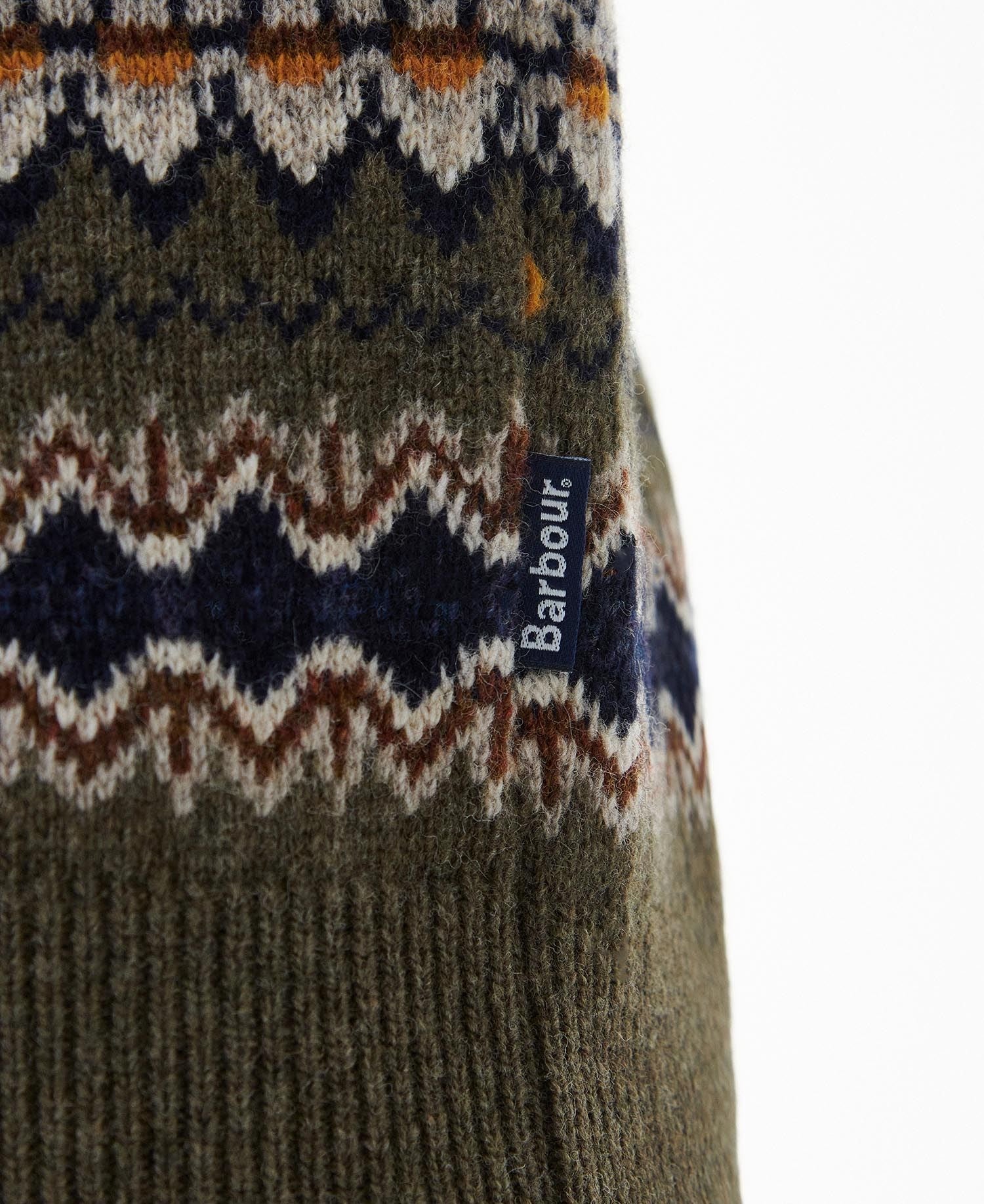 Case Fair Isle Crew, tröja herr WILLOW GREEN / M