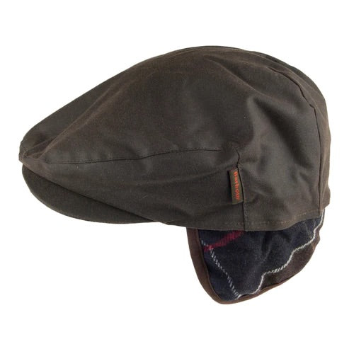 Cheviot Wax Flat Cap OLIVE / M
