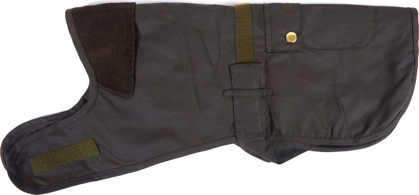 Wax Dog Coat 2in 1,hundtäcke i vaxad bomull med avtagbara fuskpälsdetaljer OLIVE / M