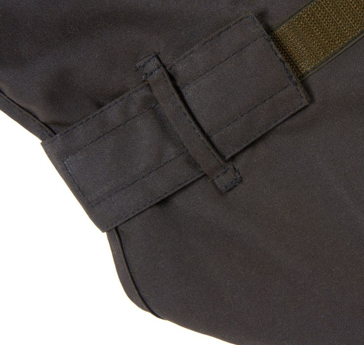 Wax Dog Coat 2in 1,hundtäcke i vaxad bomull med avtagbara fuskpälsdetaljer OLIVE / XS