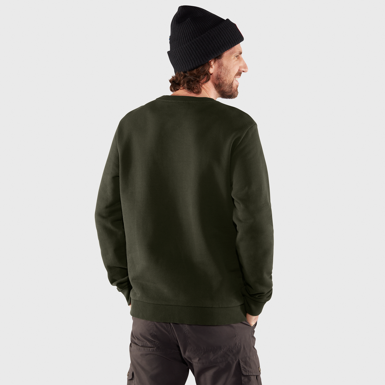 Fjällräven Logo Sweater Men DARK NAVY / S