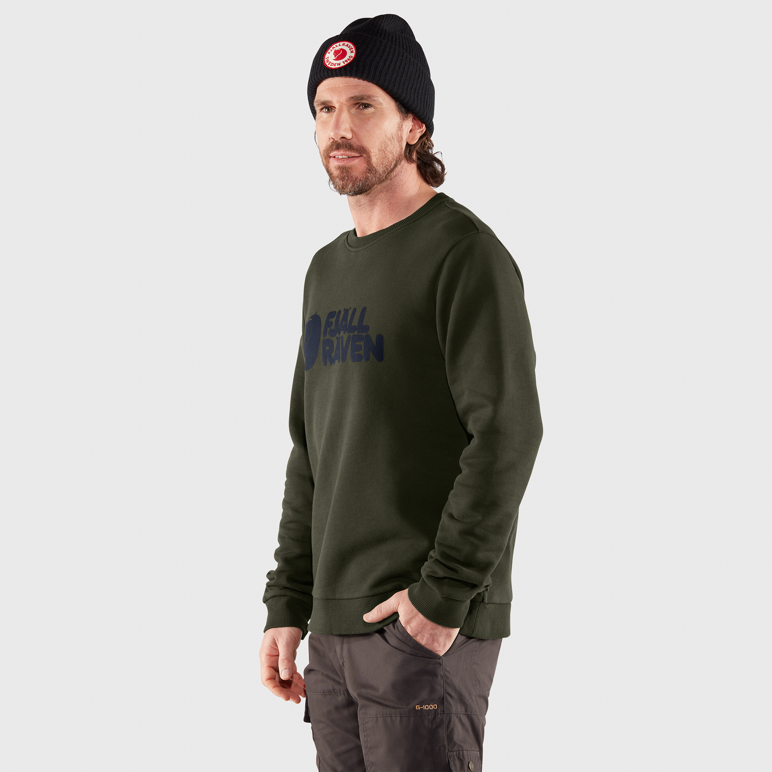 Fjällräven Logo Sweater Men DARK NAVY / S