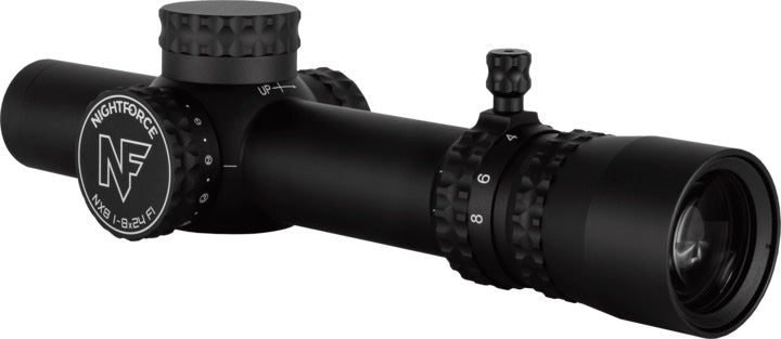 NX8 1-8x24 F1 FFP Capped E/W .2 MIL PTL FC-Dmx Belyst Kikarsikte SVART / 30 MM