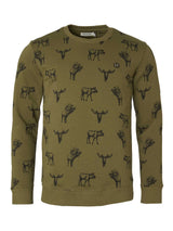 MOOSE SWEATSHIRT MEN FOREST GREEN / XS