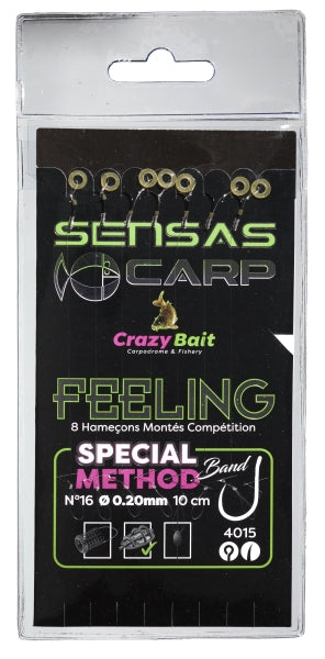 Färdig krokriggar för method feeders CLEAR / KROK 12, LINA 0,22MM