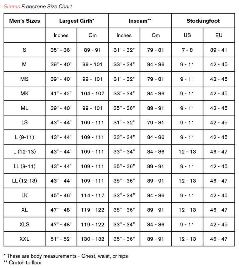 Freestone Stockingfoot SMALL