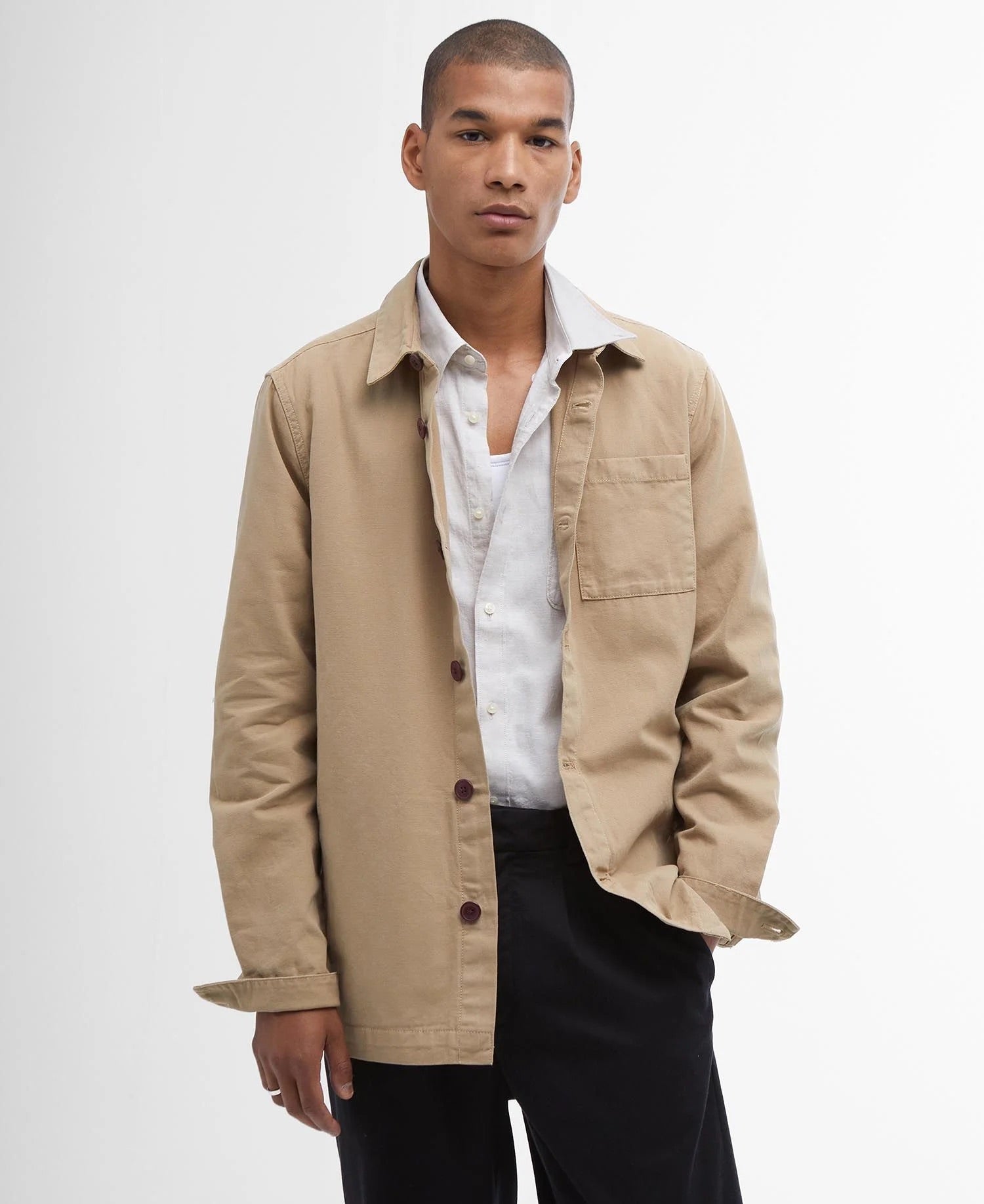 Washed Overshirt Men WASHED STONE / M