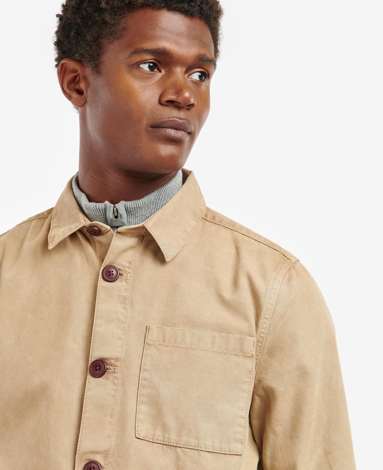 Washed Overshirt Men WASHED STONE / M