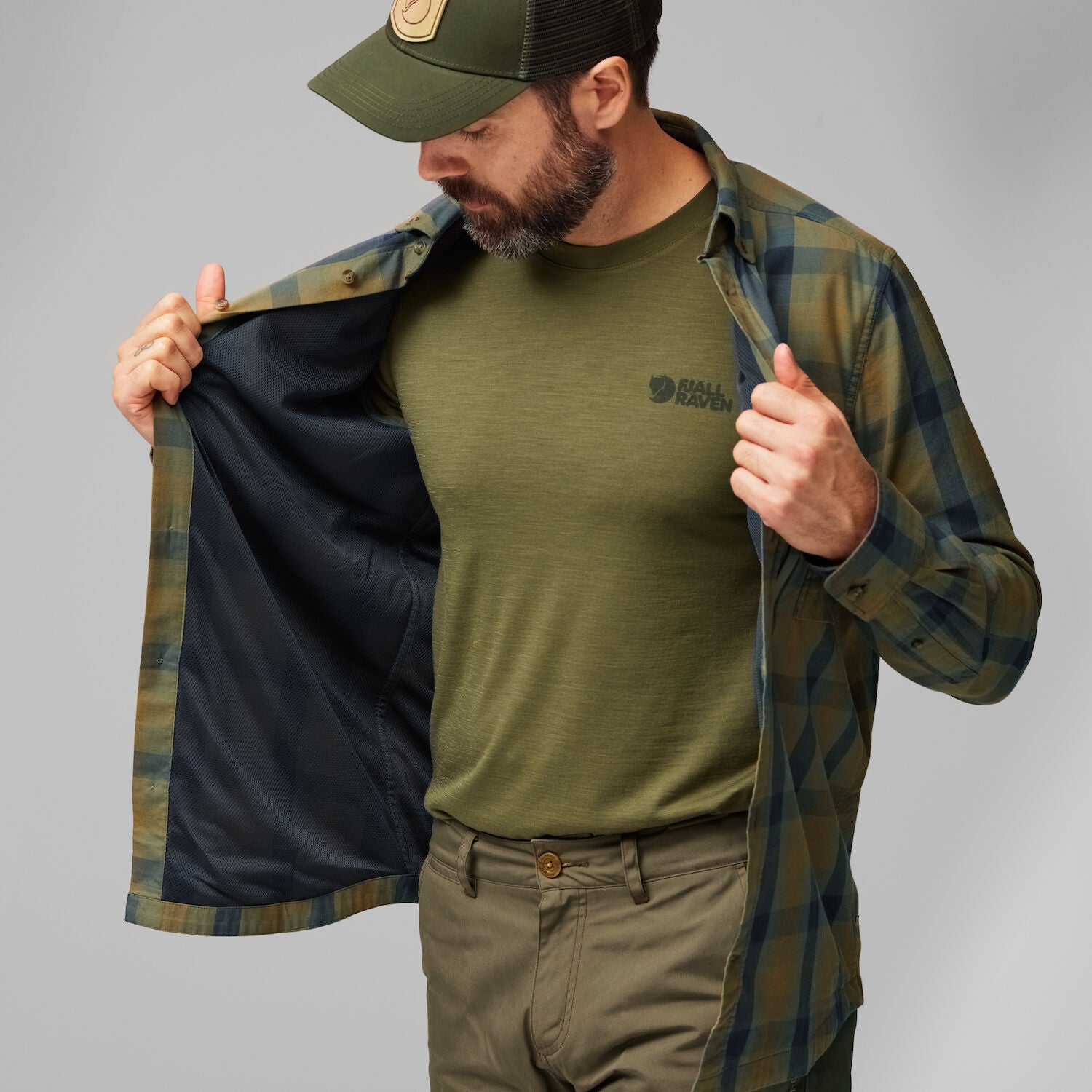 Lappland Mesh Shirt Men LIGHT OLIVE-INDIGO BLUE / S