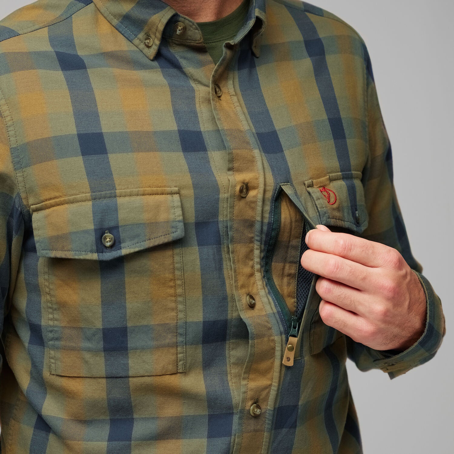 Lappland Mesh Shirt Men LIGHT OLIVE-INDIGO BLUE / S