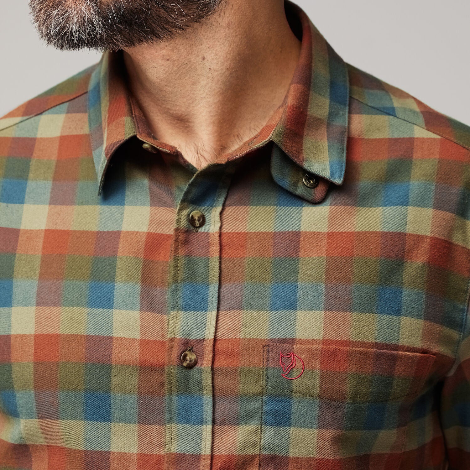 Lappland Stretch Flanellskjorta Men LAUREL GREEN-MOUNTAIN BLUE / S