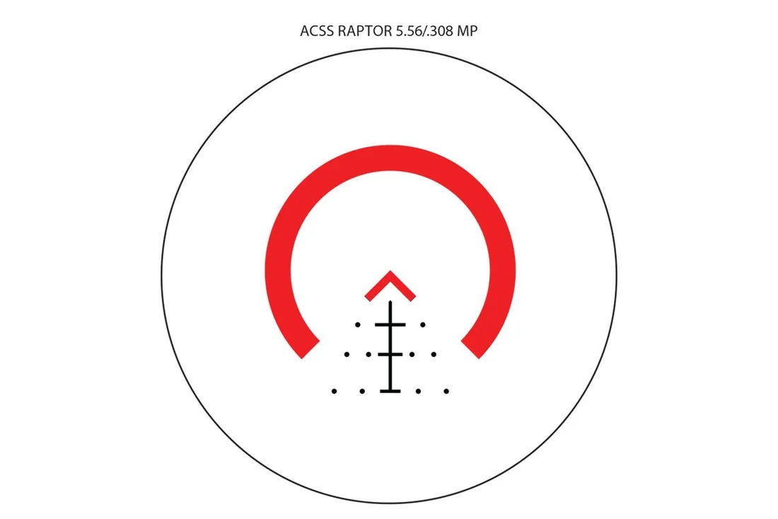 SLx 3 x Micro Prismasikte Med Belyst Röd ACSS Raptor 5.56/.308 Meter