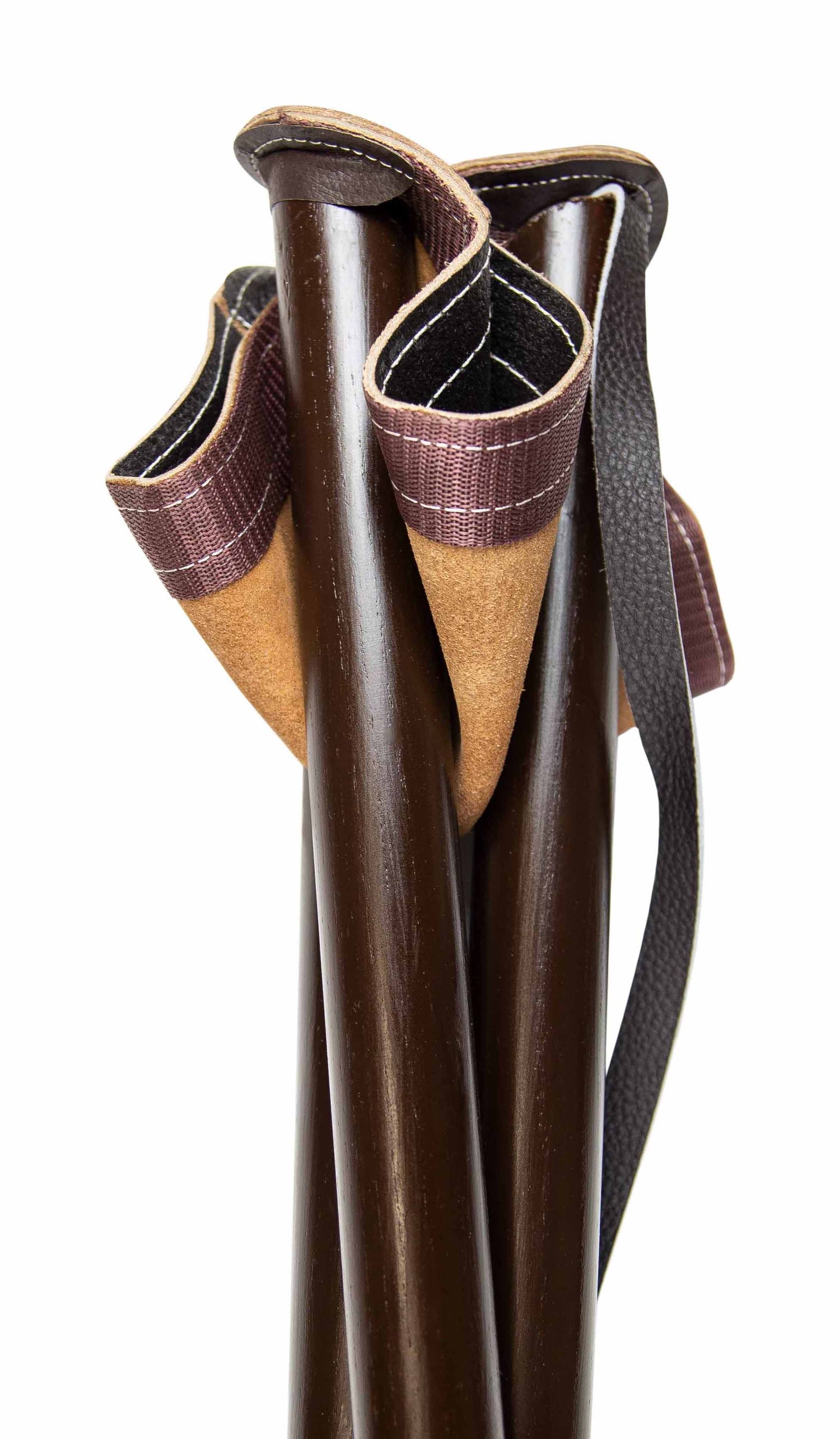 Hopfällbar pall med 3-ben och lädersits höjd 70cm MÖRKBRUN / 70 CM