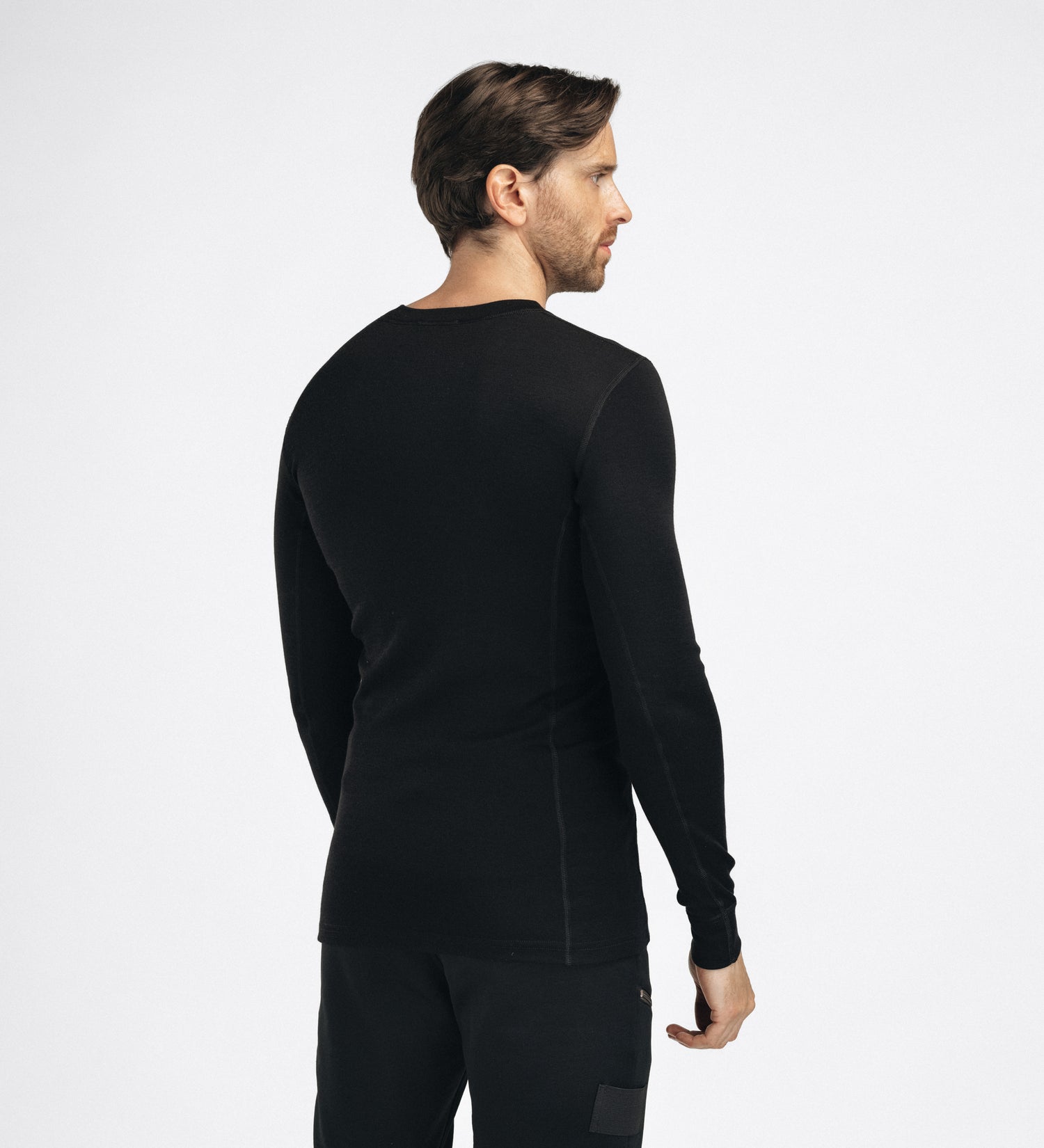 WarmWool Crewneck Shirt Men JET BLACK / XS