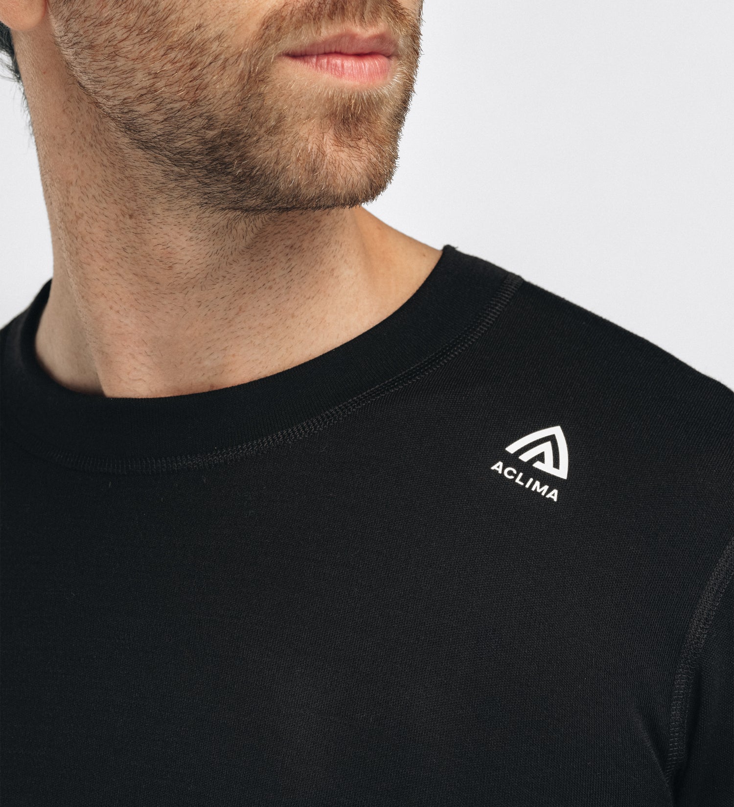 WarmWool Crewneck Shirt Men JET BLACK / XS