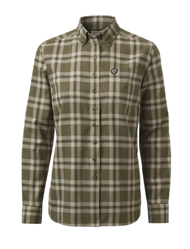 Teal Light Flanellskjorta Dam OLIVE GREEN / 34W