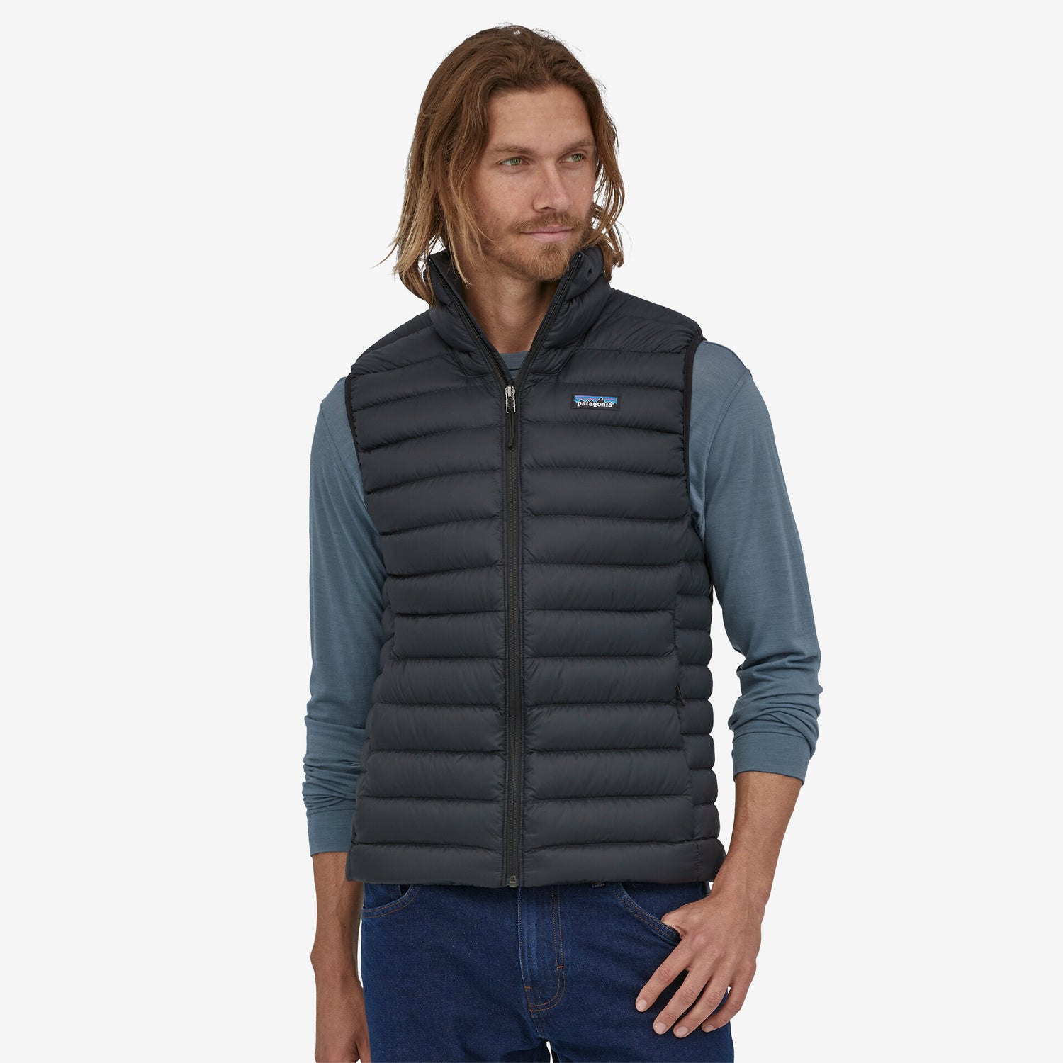 Men's Down Sweater Vest BLACK / XS