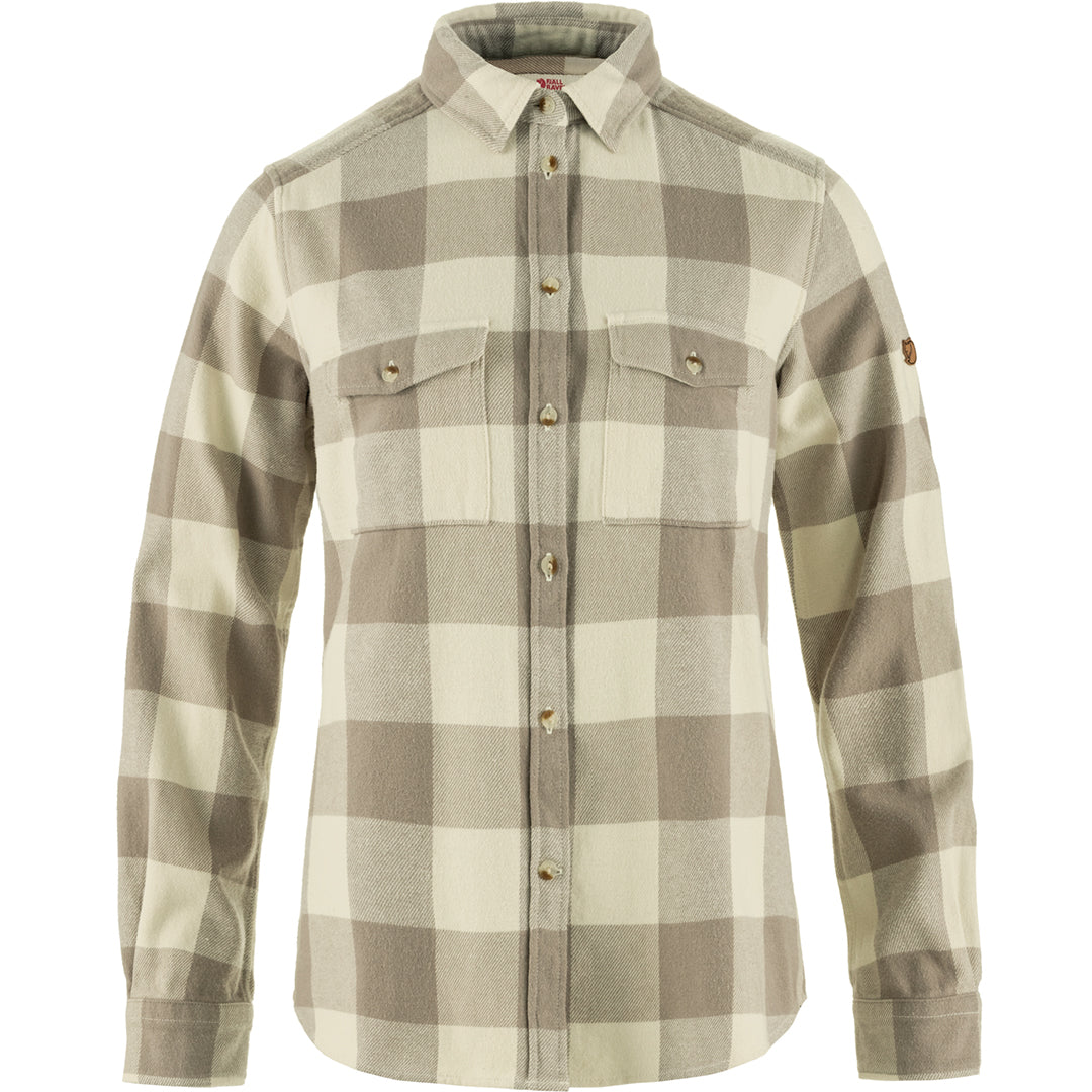 Övik Heavy Flannel Shirt Women FOG-CHALK WHITE / S