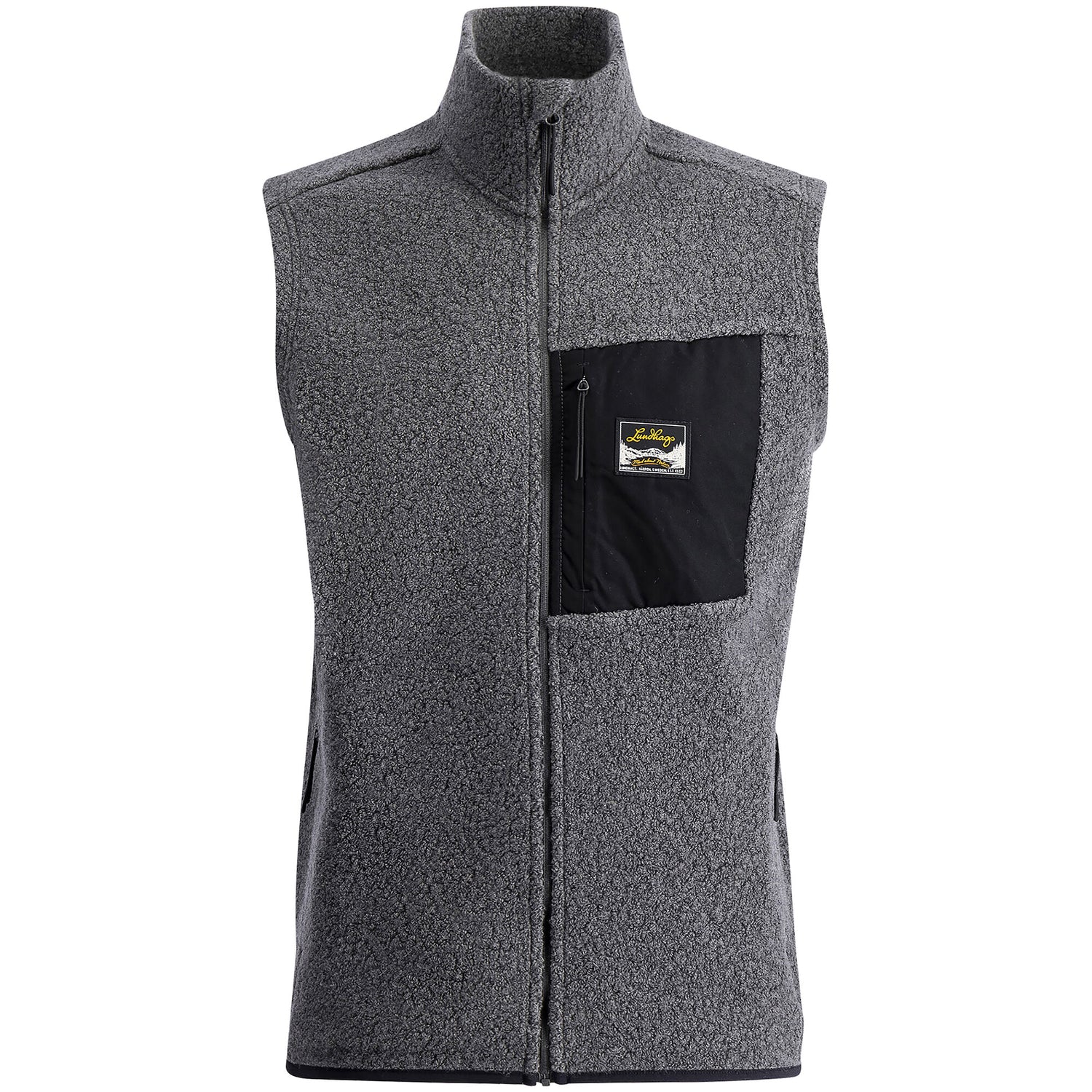 Flok Wool Mens Pile Vest GRANITE / S